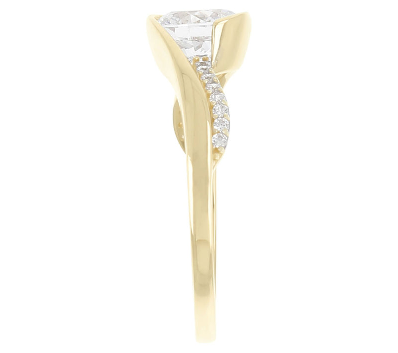 Diamonique 0.90 cttw Bypass Ring, 14K Gold — View 4
