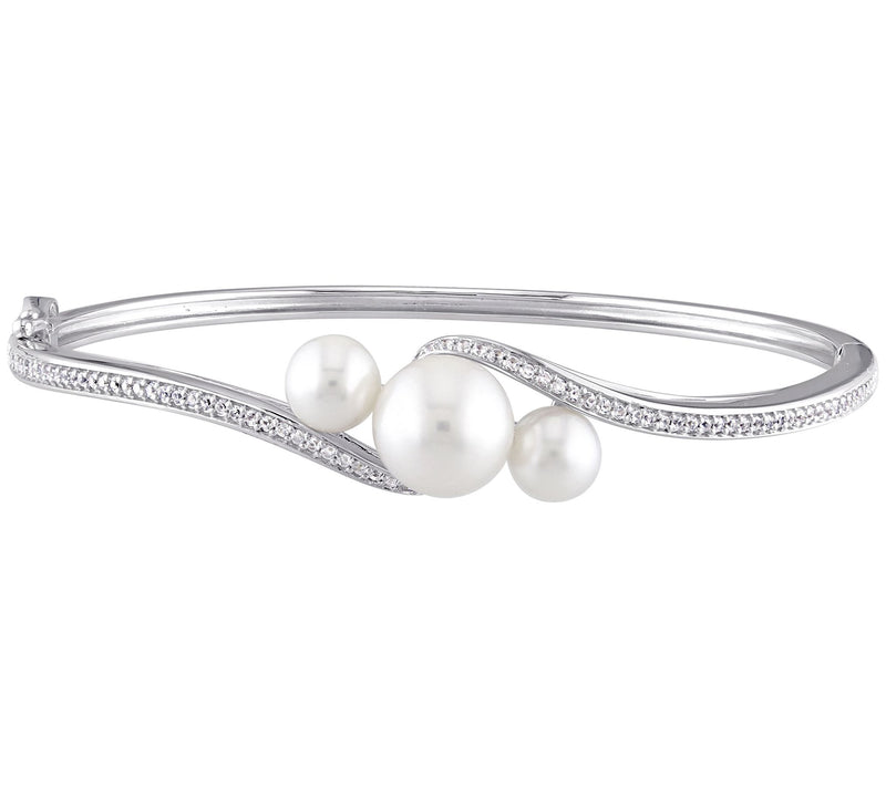 Affinity Cultured Pearl & Created Gemstone Bang le, Sterling — View 3