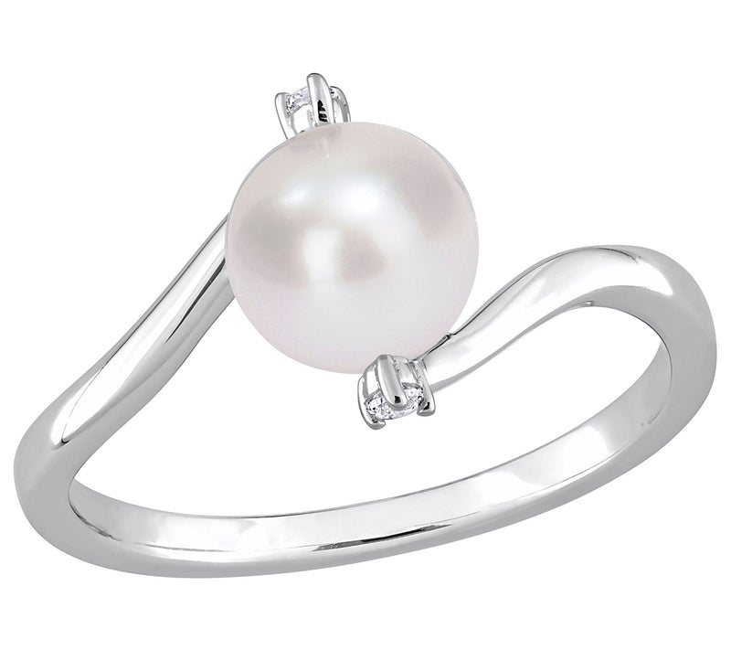 Affinity Cultured Pearl & Created Gemstone Ring , Sterling — Main view