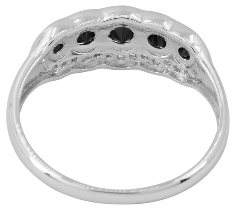 Affinity Gems Black Spinel & White Topaz Ring, Sterling Silver — View 5