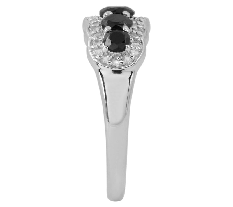 Affinity Gems Black Spinel & White Topaz Ring, Sterling Silver — View 7