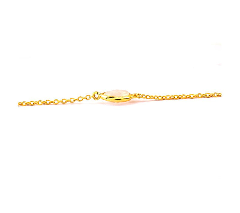 Affinity Gems Moonstone Station Necklace, 14K Gold Plated — View 6