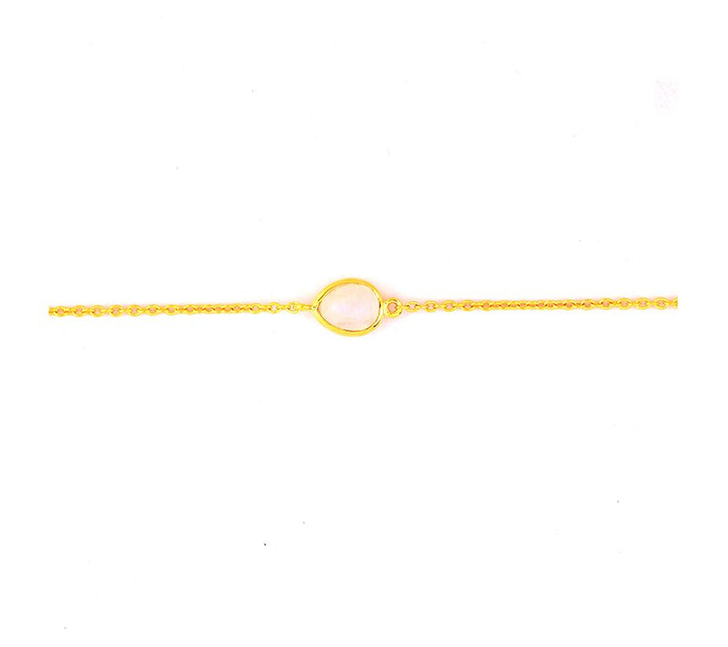 Affinity Gems Moonstone Station Necklace, 14K Gold Plated — View 5
