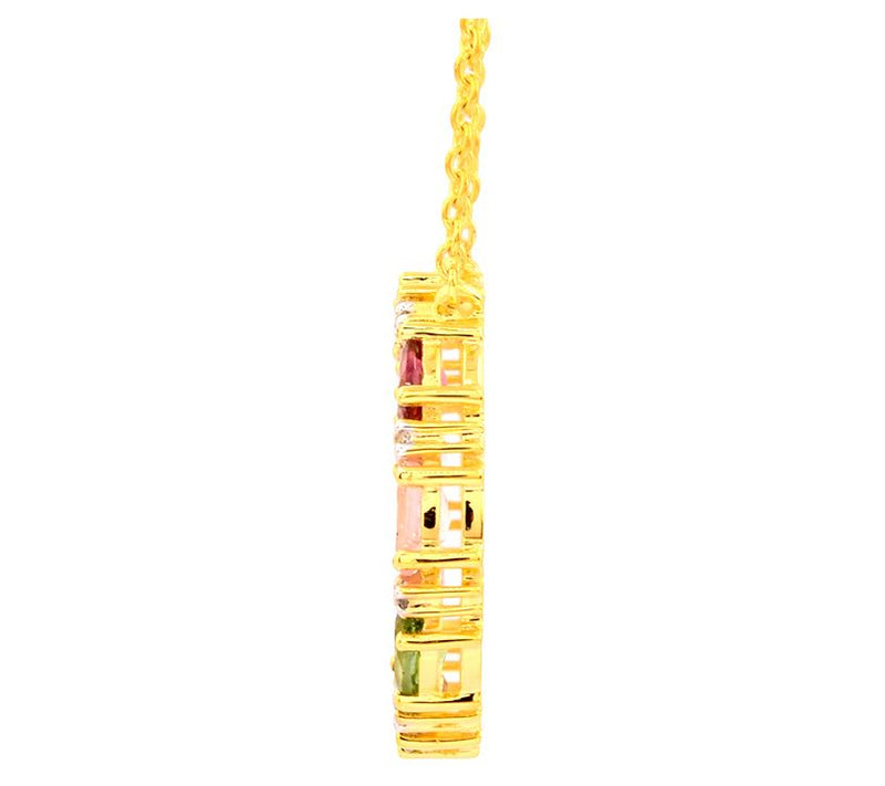 Affinity Gems Multi-Gemstone Necklace, 14K Plated Gold — View 7