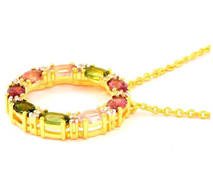 Affinity Gems Multi-Gemstone Necklace, 14K Plated Gold — View 6