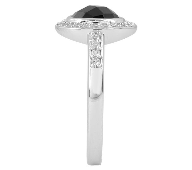 Affinity Gems B lack Spinel & W hite Topaz Ring , Sterling Silv — View 7
