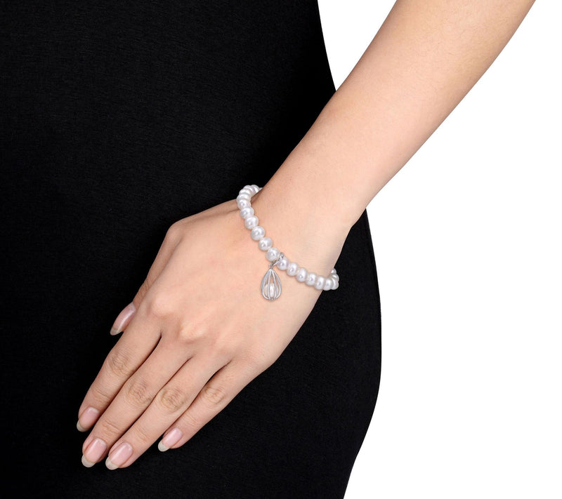 Affinity Cultured Pearl Charm Bracelet, Sterling Silver — View 5