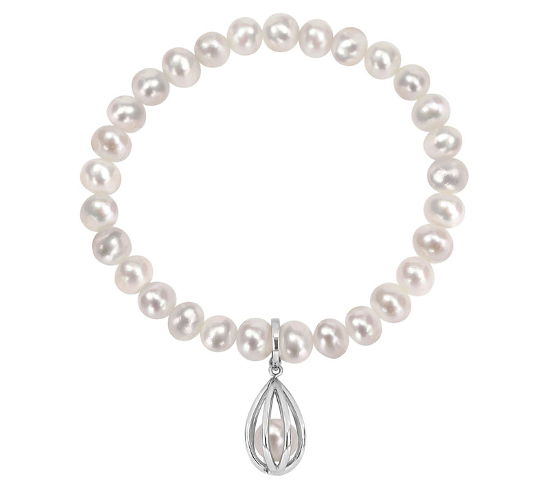 Affinity Cultured Pearl Charm Bracelet, Sterling Silver — Main view