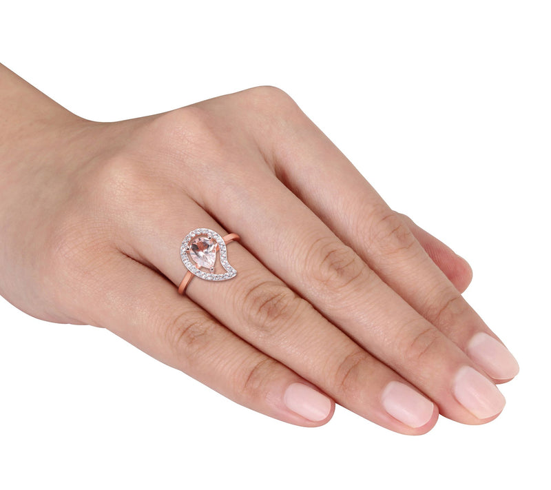 Affinity Gems Morganite & Topaz Ring, 18K Gold Plated — View 5
