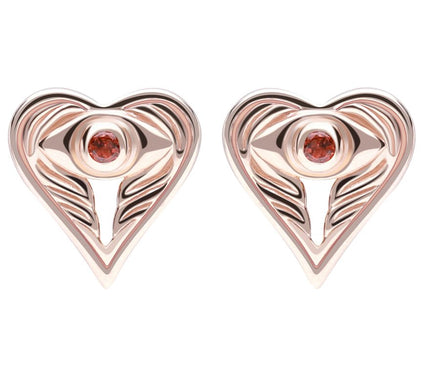 Goddaughters 14K Rose Gold Clad Garnet Angel Ey e Earrings