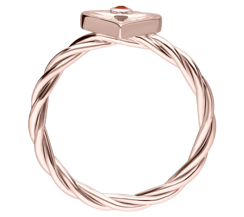 Goddaughters 14K Rose Gold Clad Garnet Angel Eye Ring — View 2
