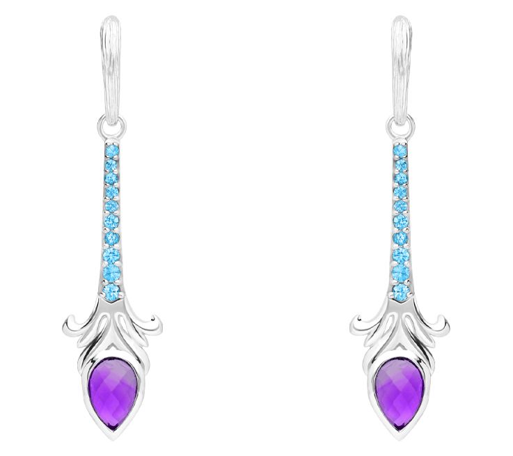 Ariva Sterling Silver Amethyst & Blue Topaz Earrings — Main view