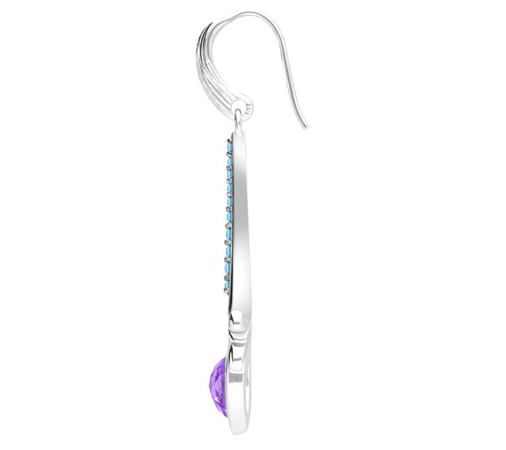Ariva Sterling Silver Amethyst & Blue Topaz Earrings — View 4
