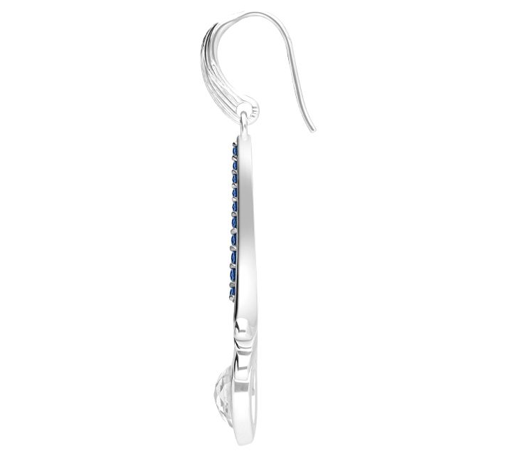 Ariva Sterling Silver White Topaz & Black Sapphire Earrings — View 4