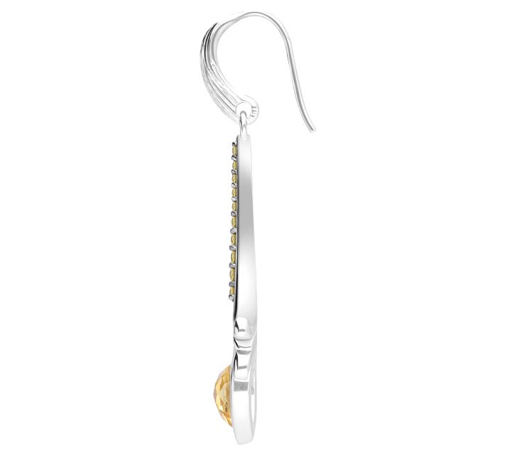 Ariva Sterling Silver Citrine & Yellow Sapphire Earrings — View 4