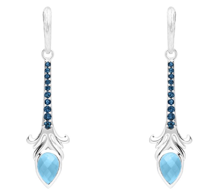 Ariva Sterling Silver Blue Topaz Dangle Earrings — Main view