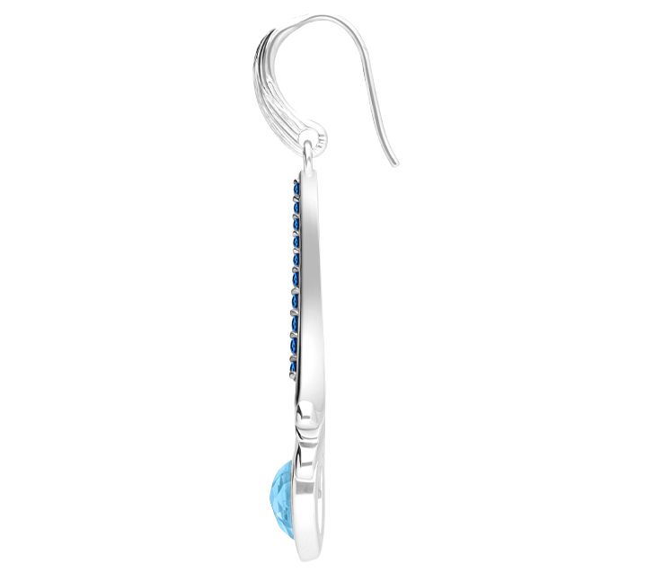 Ariva Sterling Silver Blue Topaz Dangle Earrings — View 4