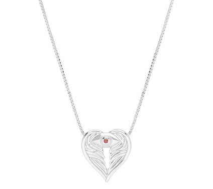 Goddaughters Sterling Silver Garnet Angel Eye N ecklace