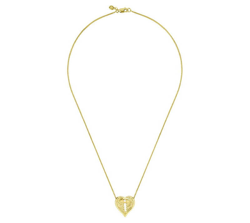 Goddaughters 14K Gold Clad Diamond Angel Eye Ne cklace — View 4