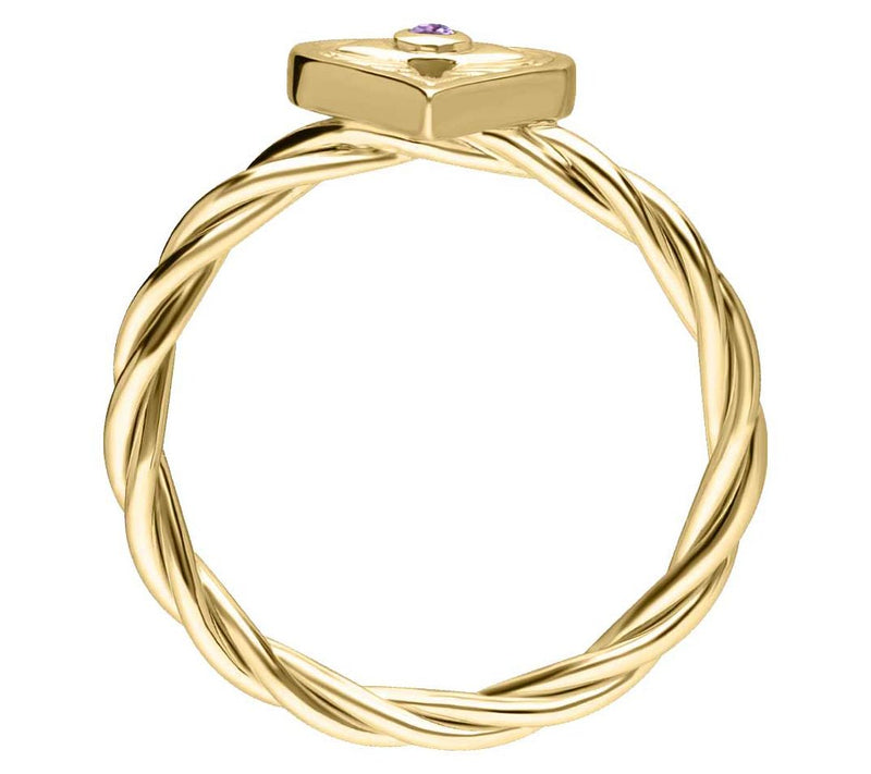 Goddaughters 14K Gold Clad Amethyst Angel Eye Ring — View 2