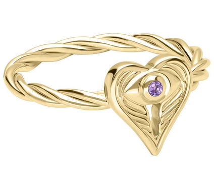 Goddaughters 14K Gold Clad Amethyst Angel Eye Ring