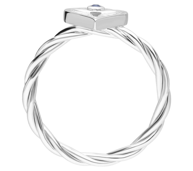 Goddaughters Sterling Silver Sapphire Angel Eye Ring — View 2