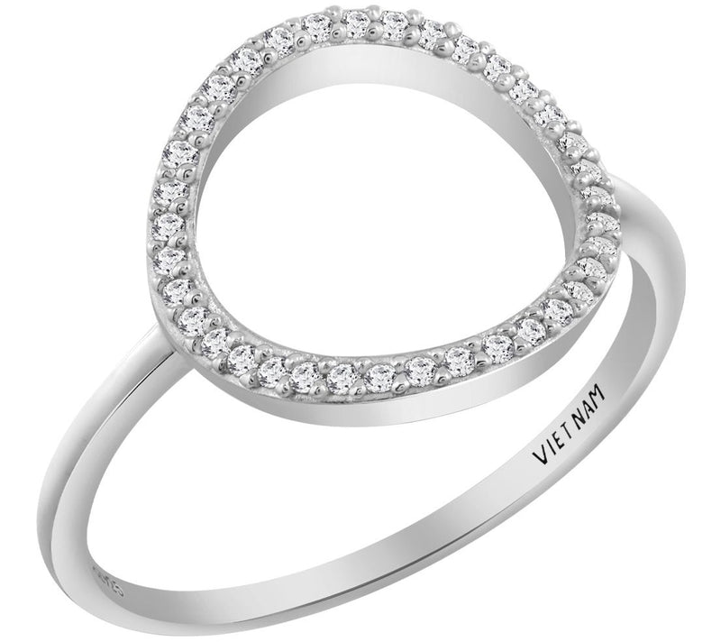 Diamonique 35th Anniversary Open Circle R ing, Sterling — View 5