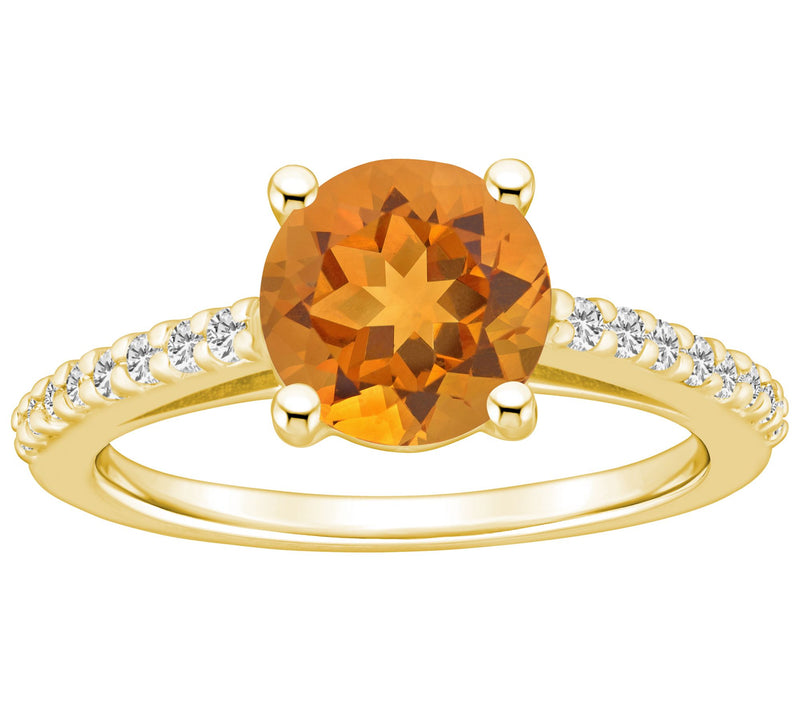 Affinity Gems Gemstone & 0.20 cttw Diamond Ring , 14K Gold — View 9