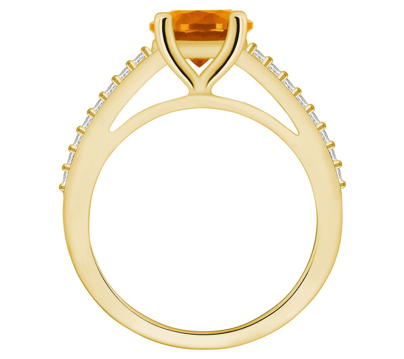 Affinity Gems Gemstone & 0.20 cttw Diamond Ring , 14K Gold — View 14