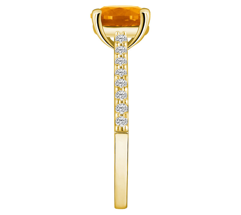Affinity Gems Gemstone & 0.20 cttw Diamond Ring , 14K Gold — View 15