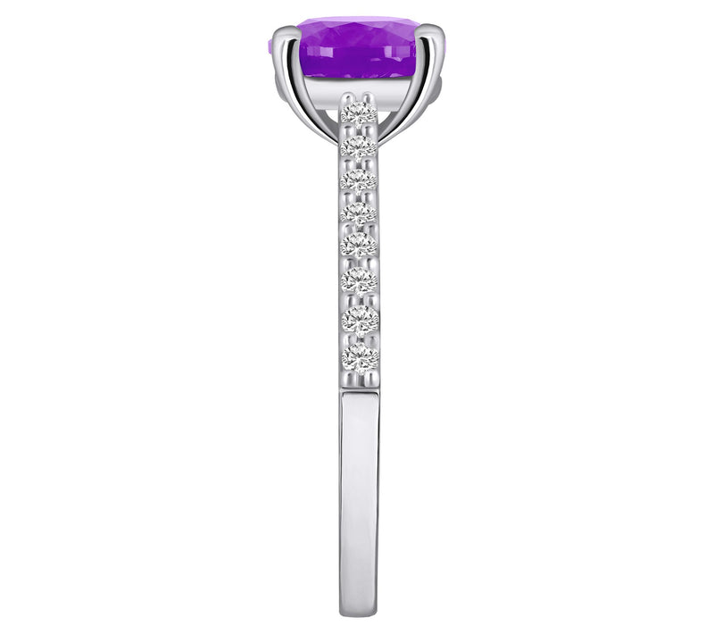 Affinity Gems Gemstone & Diamond Ring, 14K Whit e Gold — View 15