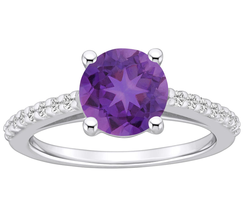 Affinity Gems Gemstone & Diamond Ring, 14K Whit e Gold — View 3