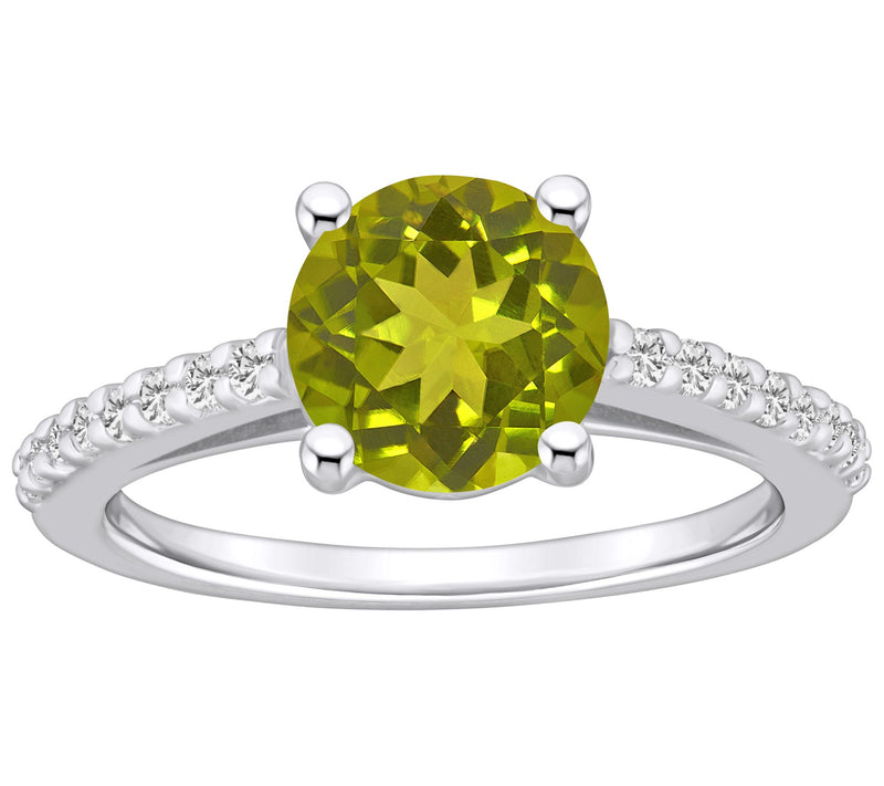 Affinity Gems Gemstone & Diamond Ring, 14K Whit e Gold — View 13