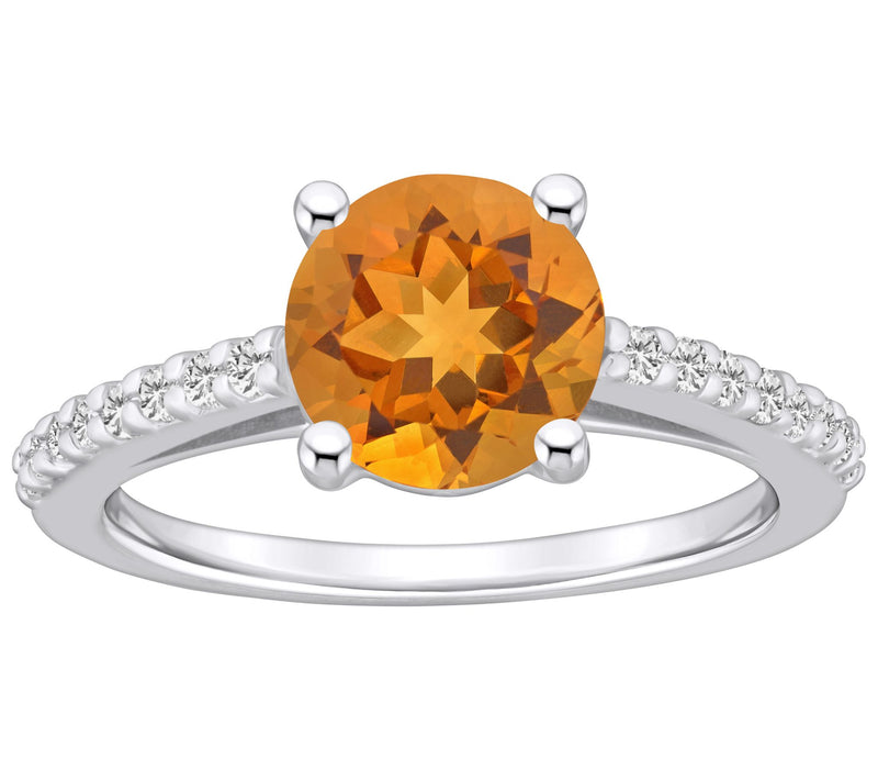 Affinity Gems Gemstone & Diamond Ring, 14K Whit e Gold — View 9