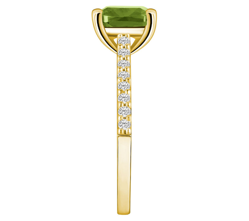 Affinity Gems Cushion Gemstone & Diamond Ring, 14K Gold — View 13