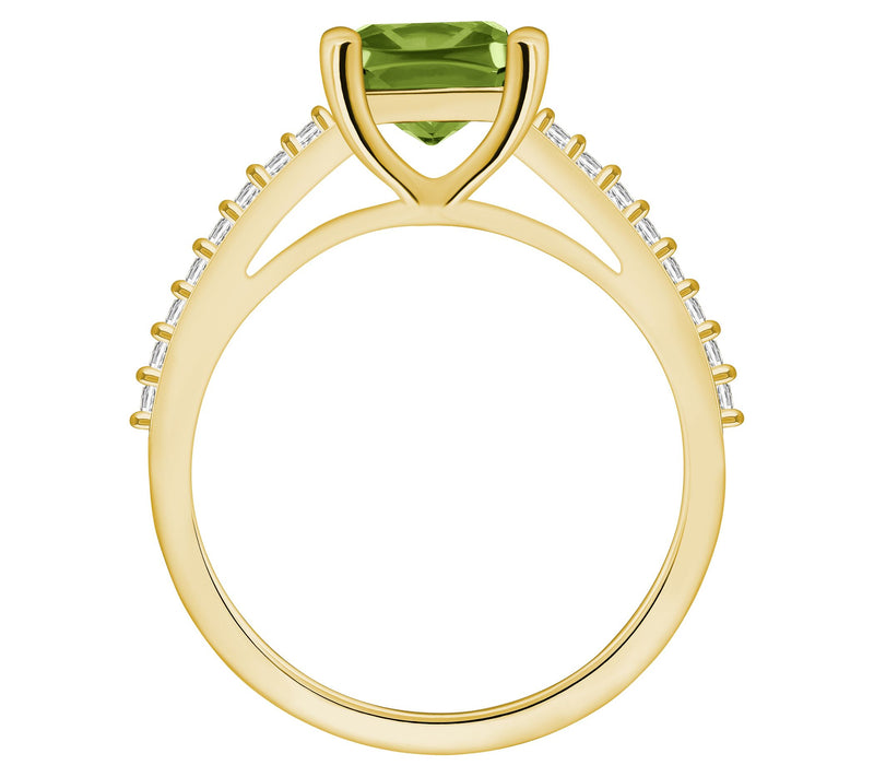 Affinity Gems Cushion Gemstone & Diamond Ring, 14K Gold — View 12