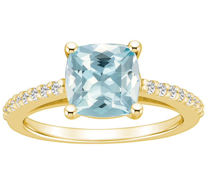 Affinity Gems 2.05 cttw Aquamarine & Diamond Ring, 14K Gold — View 5