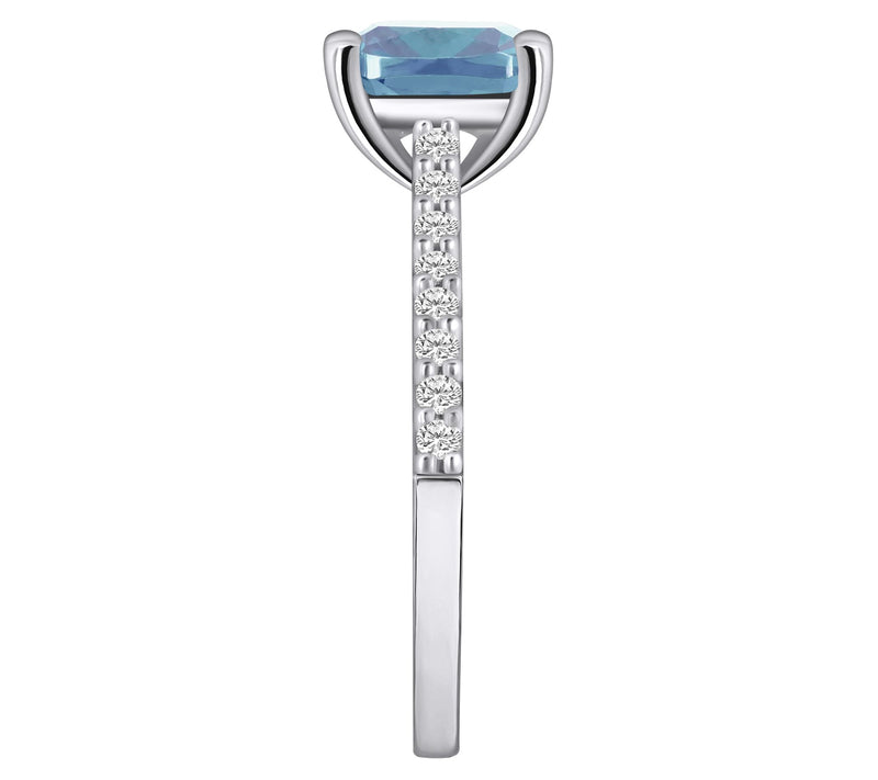 Affinity Gems 2.05 cttw Aquamarine & Diamond Ring, 14K Gold — View 7