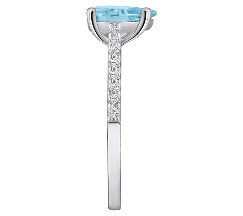 Affinity Gems 1.20 cttw Aquamarine & Diamond Ring, 14K Gold — View 7