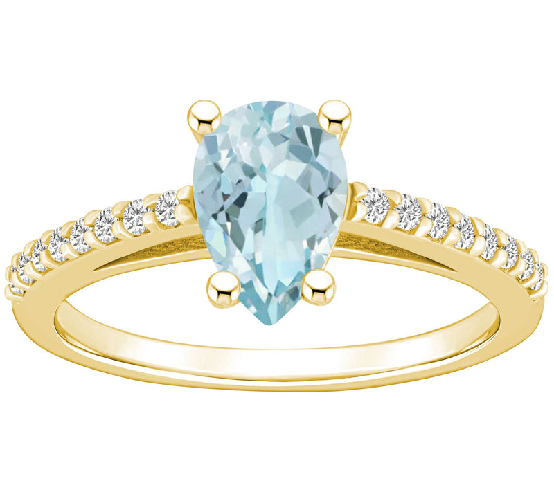 Affinity Gems 1.20 cttw Aquamarine & Diamond Ring, 14K Gold — View 5