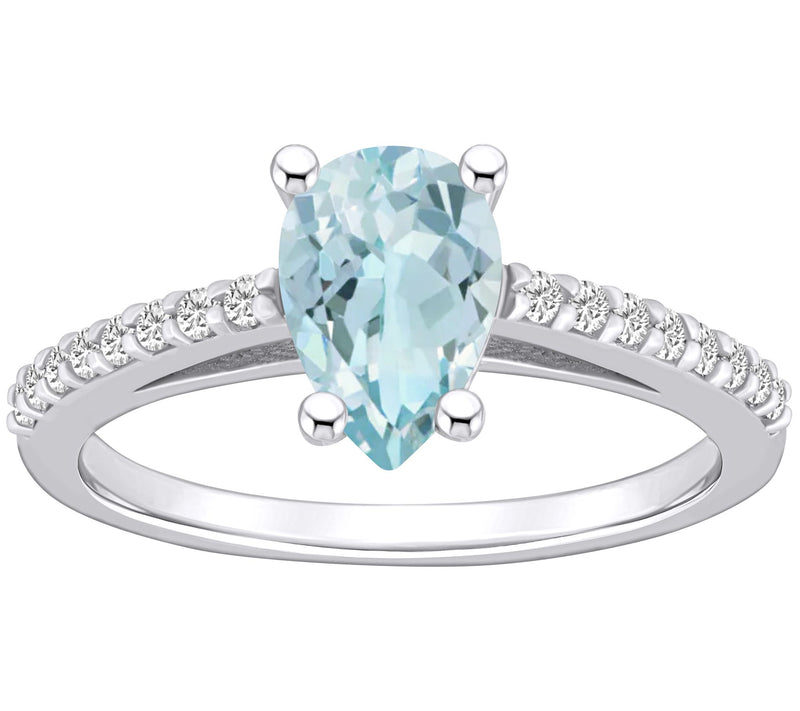 Affinity Gems 1.20 cttw Aquamarine & Diamond Ring, 14K Gold — Main view