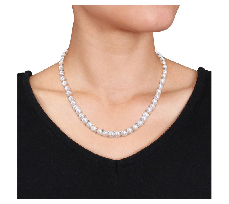 Affinity Cultured Pearl Earring, Necklace & Braelet, Sterling — View 7