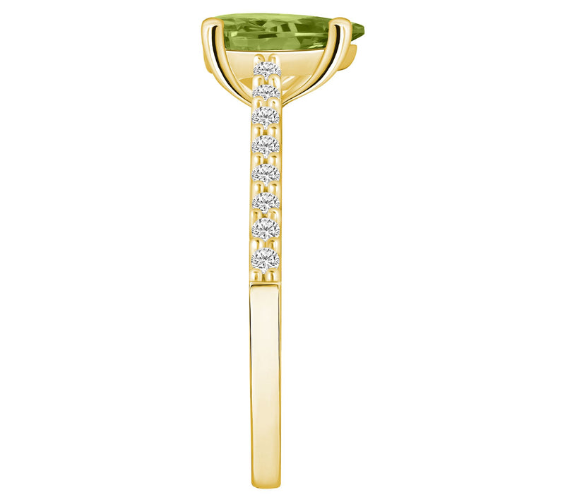 Affinity Gems 1.50 cttw Peridot & Diamond Ring, 14K Gold — View 7