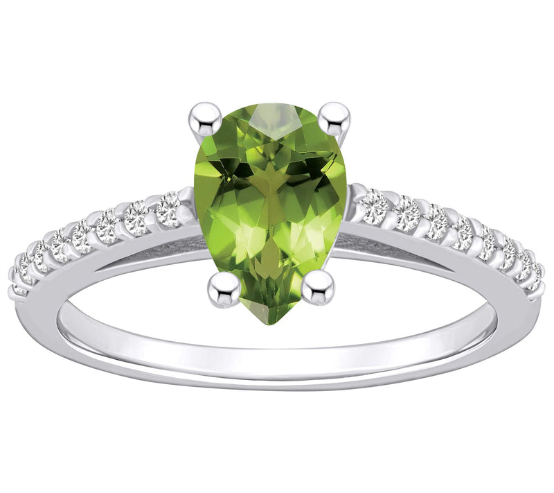 Affinity Gems 1.50 cttw Peridot & Diamond Ring, 14K Gold — Main view