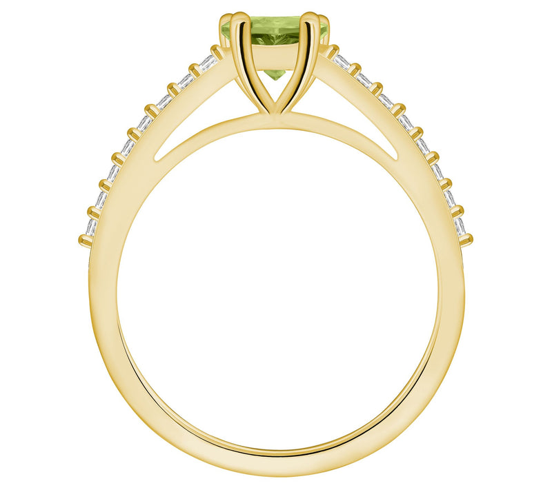 Affinity Gems 1.50 cttw Peridot & Diamond Ring, 14K Gold — View 6