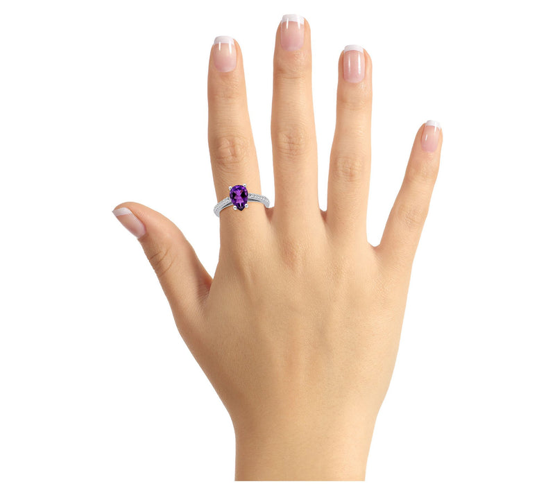 Affinity Gems Pear Gemstone & Diamond Ring, 14K White Gold — View 14