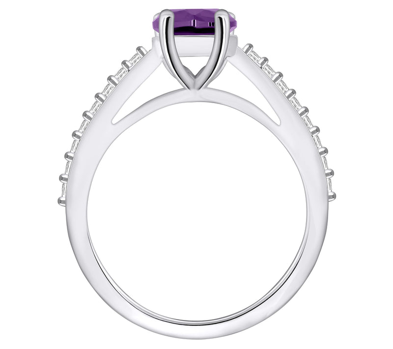 Affinity Gems Pear Gemstone & Diamond Ring, 14K White Gold — View 12
