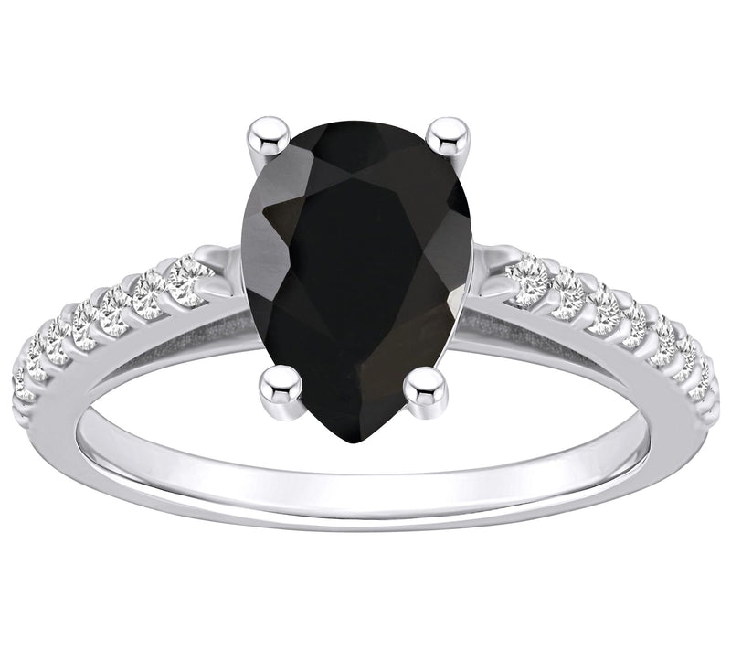 Affinity Gems Pear Gemstone & Diamond Ring, 14K White Gold — View 5