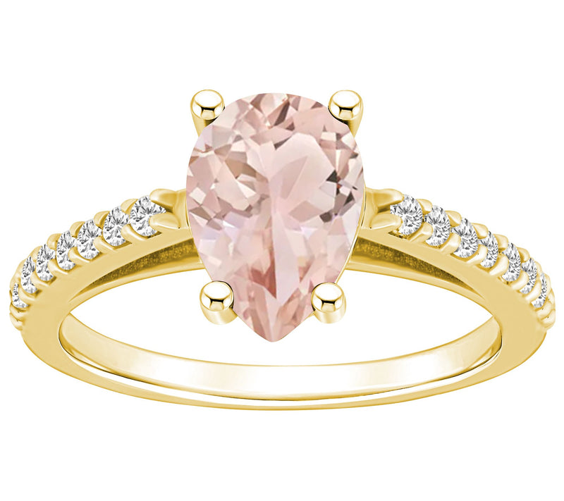 Affinity Gems 1.60 cttw Morganite & Diamond Ring, 14K Gold — View 12