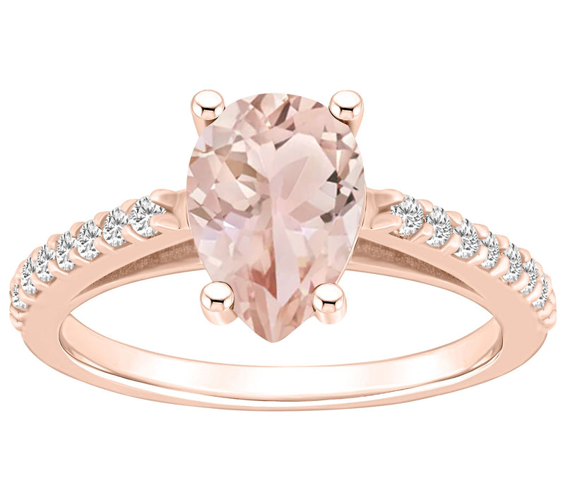 Affinity Gems 1.60 cttw Morganite & Diamond Ring, 14K Gold — Main view